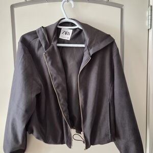 Zara Women's Charcoal Bomber Jacket